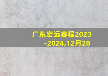 广东宏远赛程2023-2024,12月28