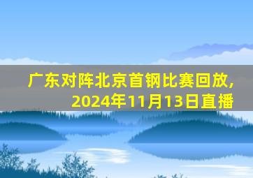 广东对阵北京首钢比赛回放,2024年11月13日直播