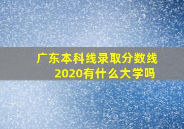 广东本科线录取分数线2020有什么大学吗