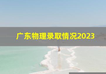 广东物理录取情况2023