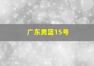 广东男篮15号