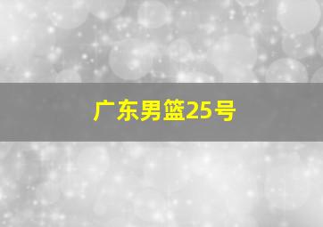 广东男篮25号