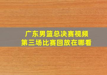 广东男篮总决赛视频第三场比赛回放在哪看