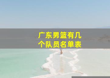 广东男篮有几个队员名单表