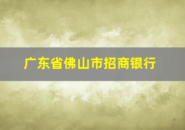 广东省佛山市招商银行