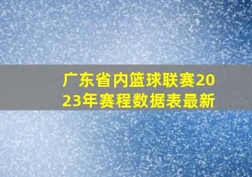 广东省内篮球联赛2023年赛程数据表最新