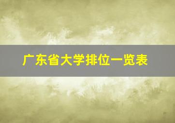 广东省大学排位一览表