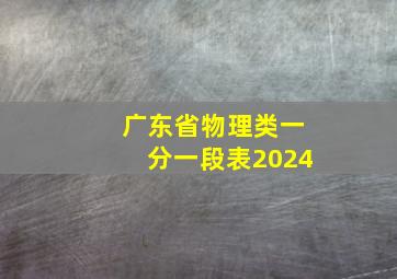 广东省物理类一分一段表2024