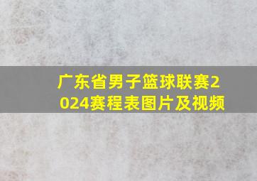 广东省男子篮球联赛2024赛程表图片及视频