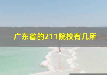 广东省的211院校有几所