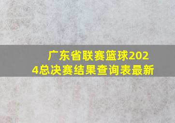 广东省联赛篮球2024总决赛结果查询表最新