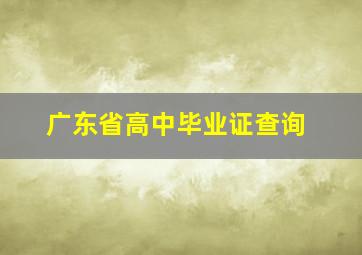 广东省高中毕业证查询