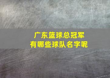 广东篮球总冠军有哪些球队名字呢