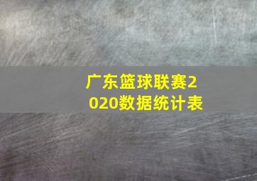 广东篮球联赛2020数据统计表