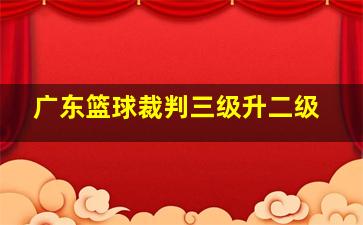 广东篮球裁判三级升二级