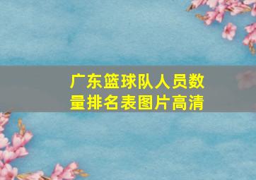 广东篮球队人员数量排名表图片高清