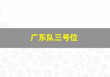 广东队三号位