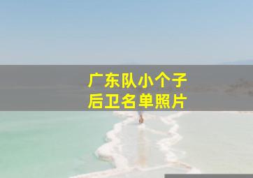 广东队小个子后卫名单照片