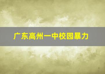 广东高州一中校园暴力