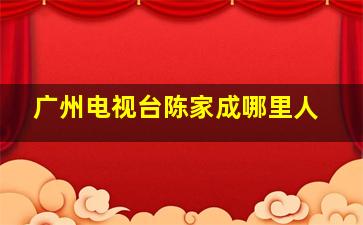 广州电视台陈家成哪里人