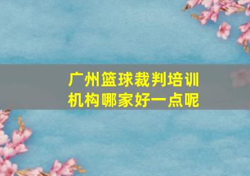 广州篮球裁判培训机构哪家好一点呢