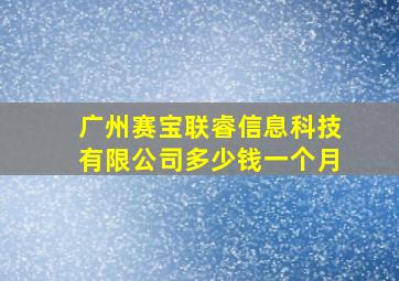 广州赛宝联睿信息科技有限公司多少钱一个月