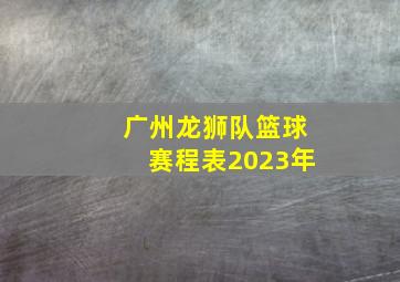 广州龙狮队篮球赛程表2023年