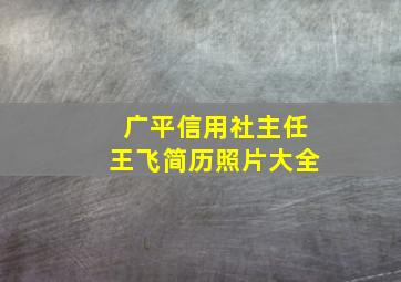 广平信用社主任王飞简历照片大全