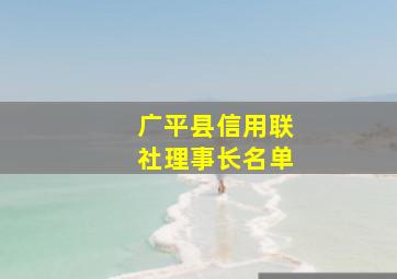 广平县信用联社理事长名单