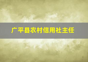 广平县农村信用社主任