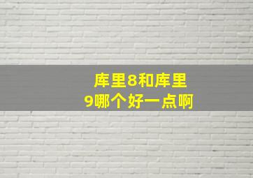 库里8和库里9哪个好一点啊