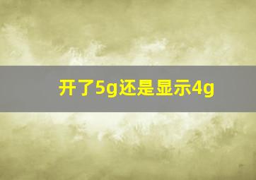 开了5g还是显示4g