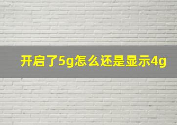 开启了5g怎么还是显示4g