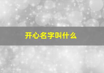 开心名字叫什么