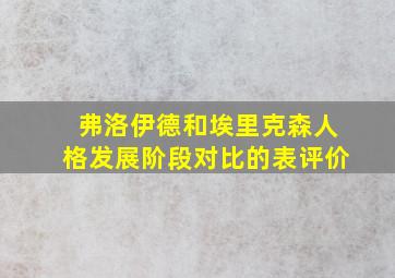 弗洛伊德和埃里克森人格发展阶段对比的表评价