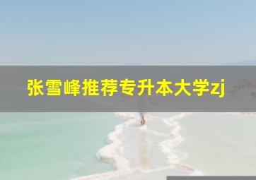 张雪峰推荐专升本大学zj