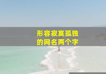 形容寂寞孤独的网名两个字