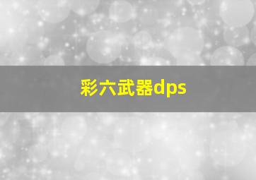 彩六武器dps