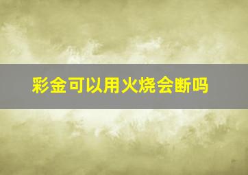 彩金可以用火烧会断吗