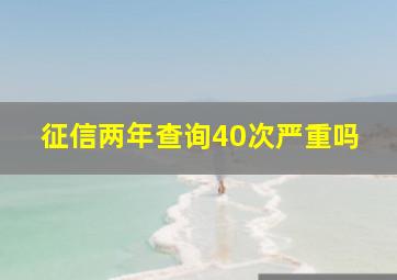 征信两年查询40次严重吗