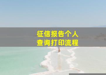 征信报告个人查询打印流程