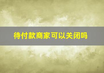 待付款商家可以关闭吗