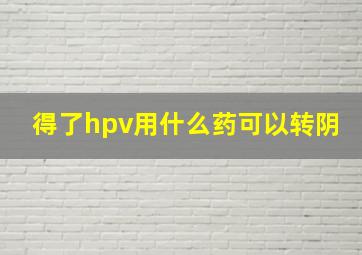 得了hpv用什么药可以转阴