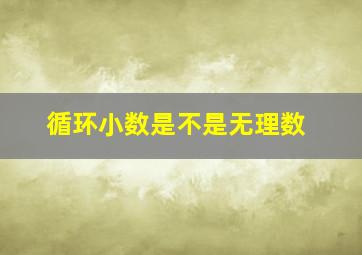 循环小数是不是无理数