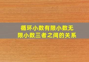 循环小数有限小数无限小数三者之间的关系