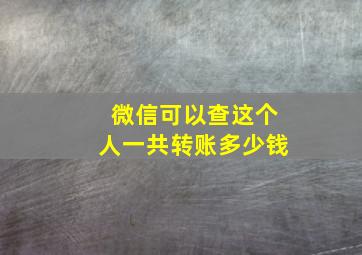 微信可以查这个人一共转账多少钱