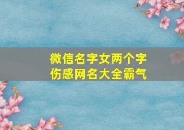 微信名字女两个字伤感网名大全霸气