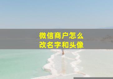 微信商户怎么改名字和头像