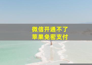 微信开通不了苹果免密支付