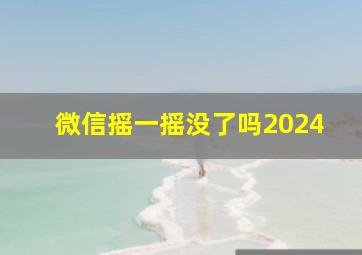 微信摇一摇没了吗2024